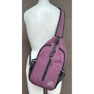 WATERFLY Crossbody Sling Backpack Travel Hiking Chest Bag Daypack Purple 15" X 8